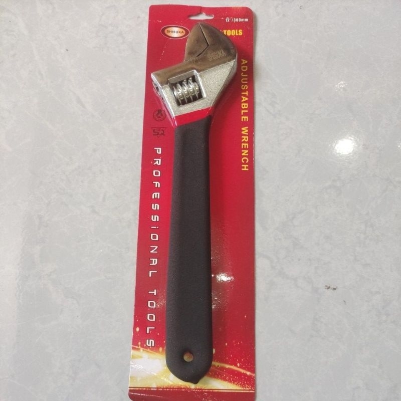 Shisuka kunci Inggris 12&quot; lapis karet / Shisuka adjustable wrench 12&quot;