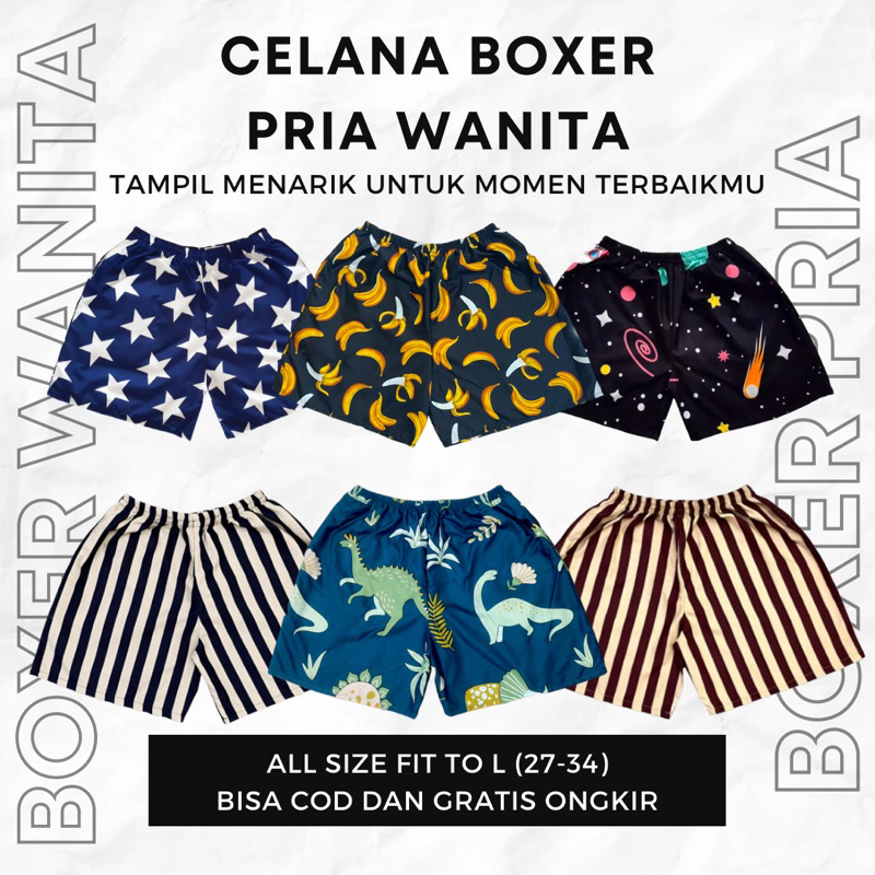 JEFFORD Ecer Rasa Grosir | Boxer Motif Terlaris 02 | Boxer Best Seller | Boxer Distro | Boxer Unisex | Celana Boxer |  Celana Pendek | Celana Pria Wanita