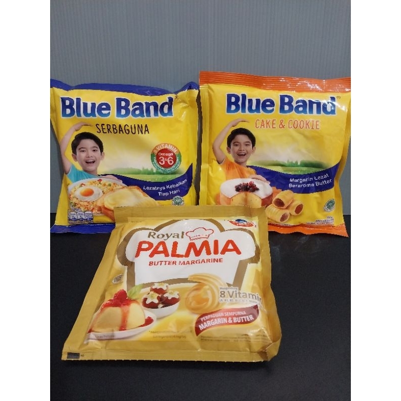 

margarin sachet 200gr blueband serbaguna,palmia royal dan blueband cake & cookie