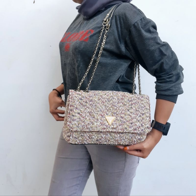 [oline_online] tas Cessily convertible bag new motif quilted crossbody gb sling bag