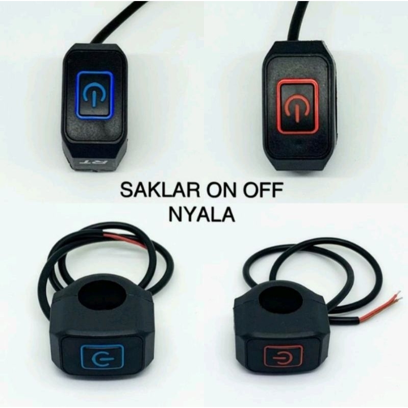 SAKLAR HOLDER TOMBOL ON OFF STANG MOTOR LAMPU NYALA WATERPROOF SAKLAR LED STANG UNIVERSAL