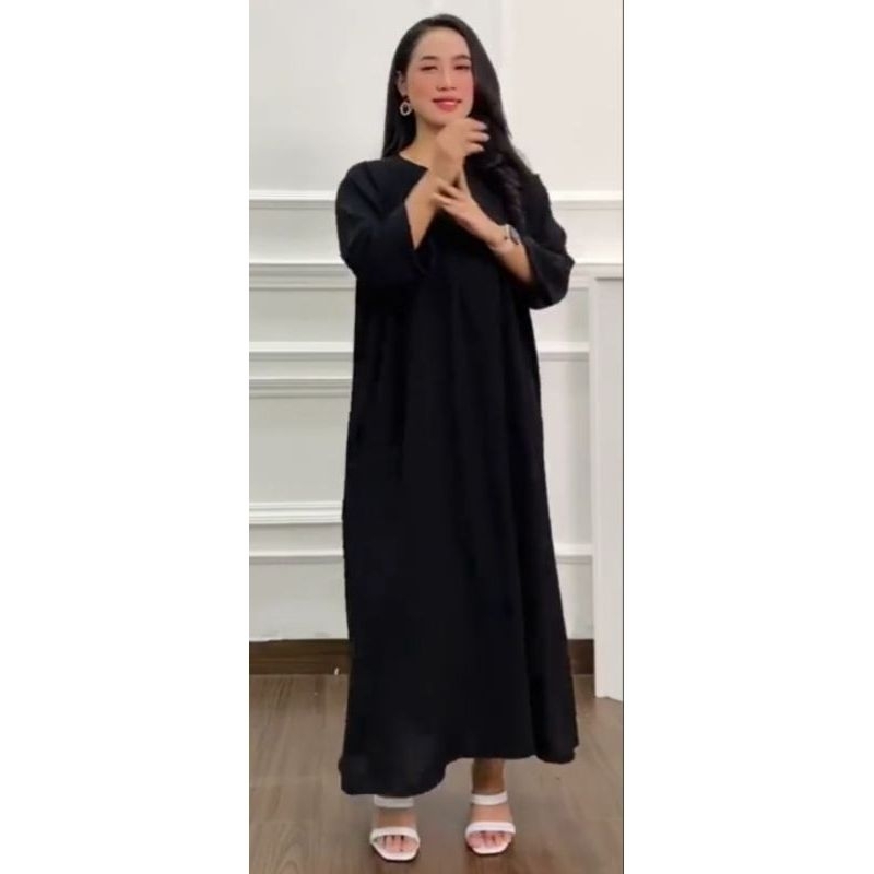 Gamis DRESS RAYON BUSUI Resleting Depan