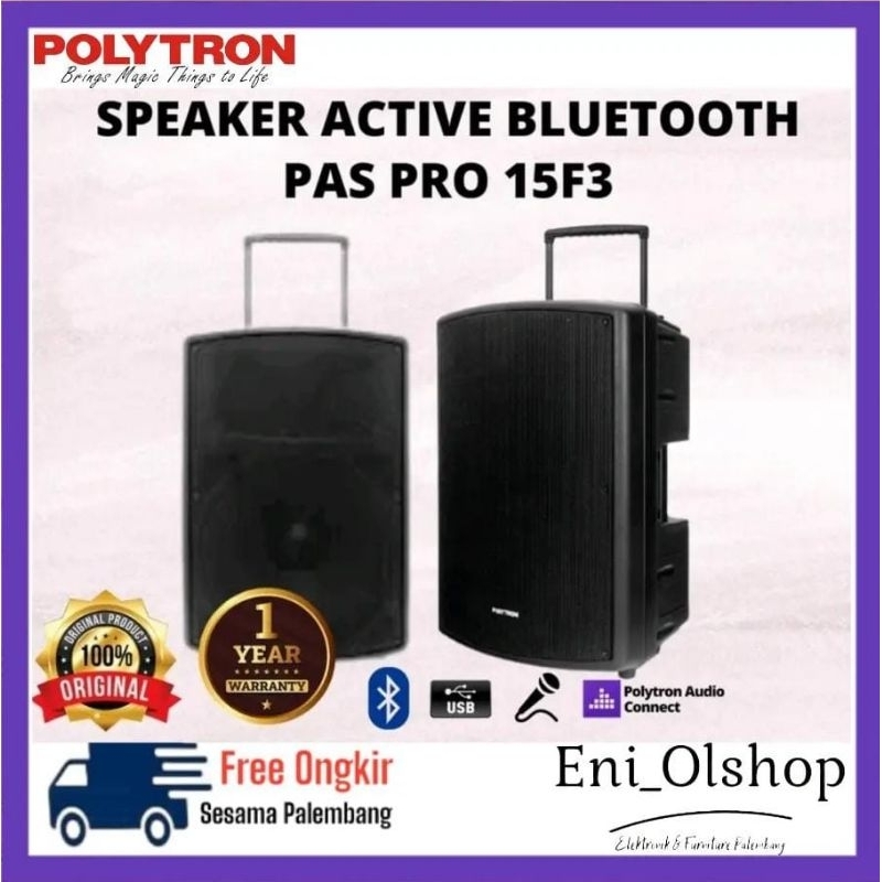 SPEAKER POLYTRON PAS PRO15F3, 15 INCH WOOFER, BLUETOOTH, PASPRO15F3, PAS PRO-15F3 PAS PRO 15F3 PALEM