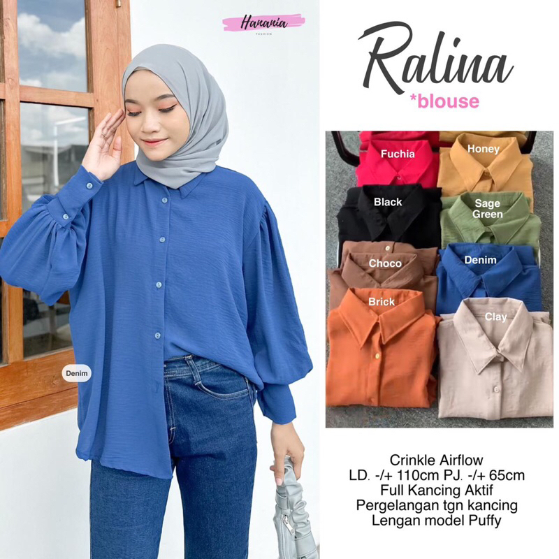 RALINA BLOUSE / BLOUSE CRINKLE WANITA / ORI BY HANANIA / MURAH LEBAI