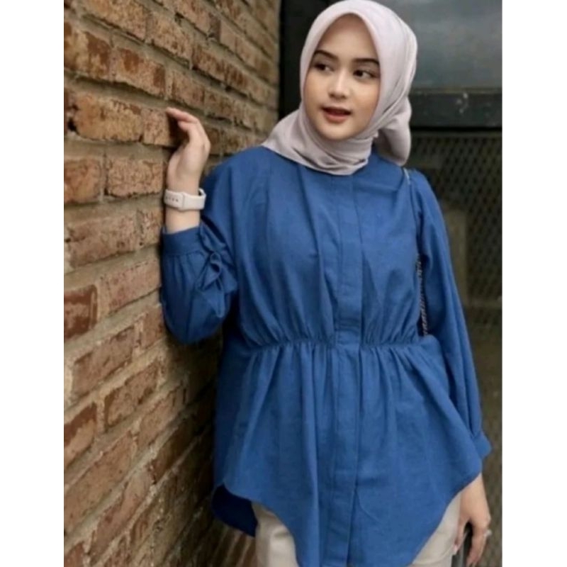 ALYA SHIRT / Kemeja Wanita Oversize kerut