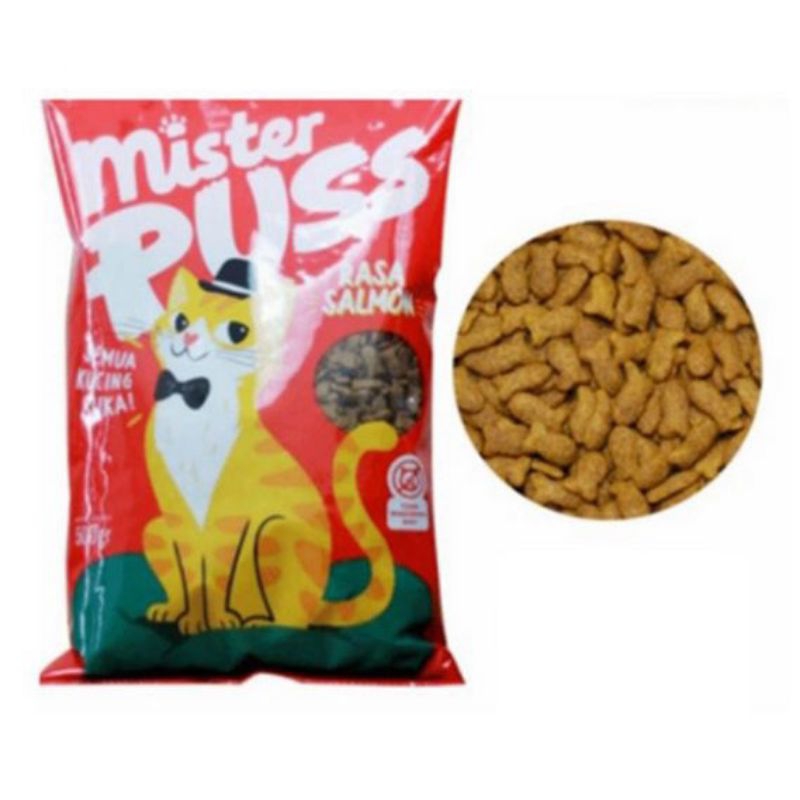 MAKANAN KUCING/MISTER PUSS 500gr RASA IKAN SALMON MAKANAN KUCING ANGGORA PERSIA KUCING KAMPUNG DLL