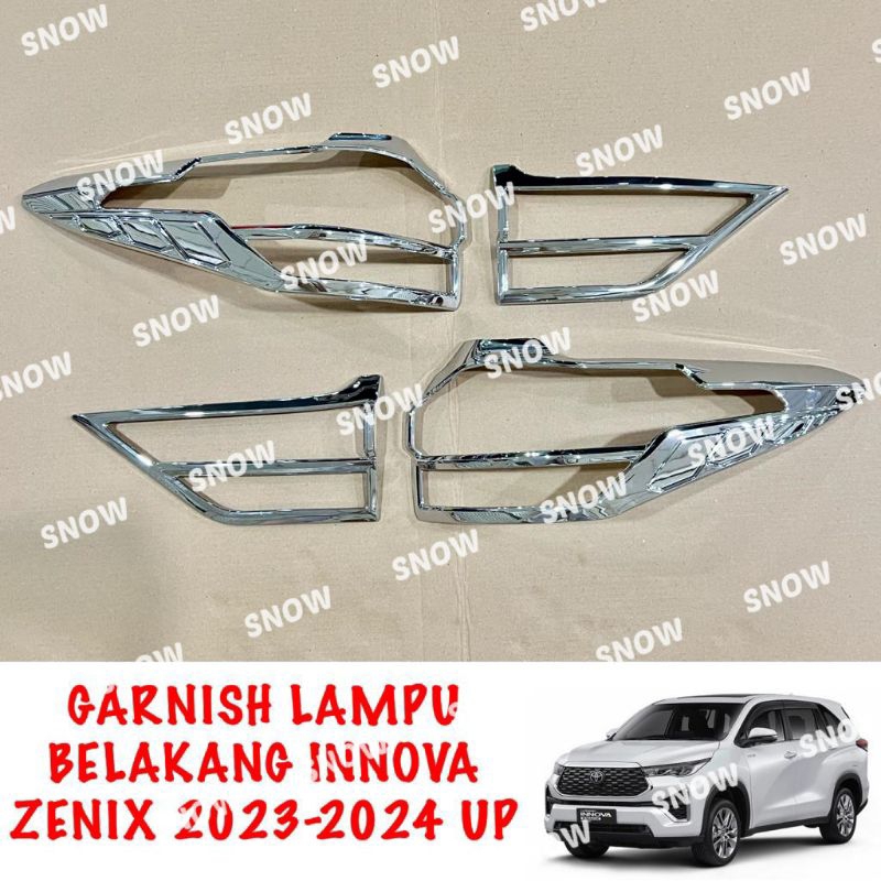 Garnish Lampu Belakang Innova Zenix 2022 2023 2024 UP Hitam Chrome Carbon