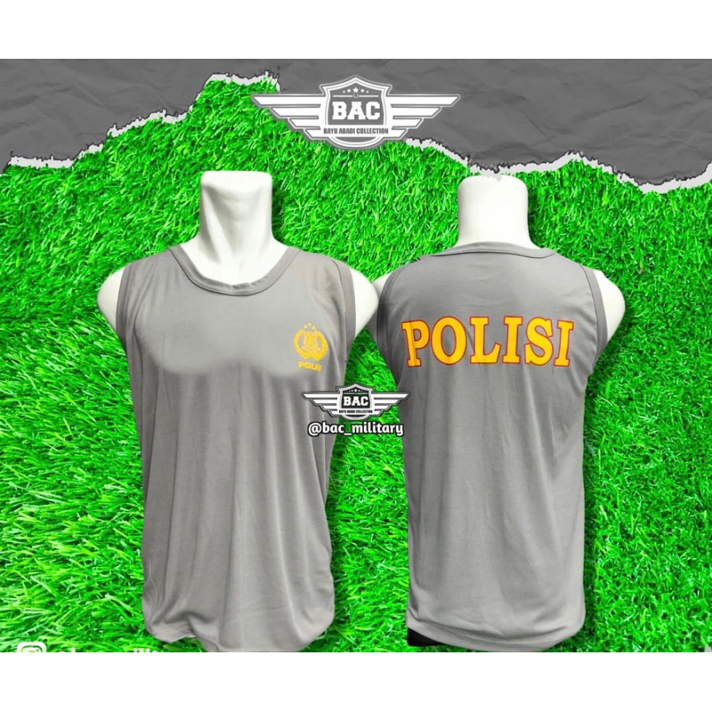KAOS SINGLET POLISI POLRI COKLAT HITAM