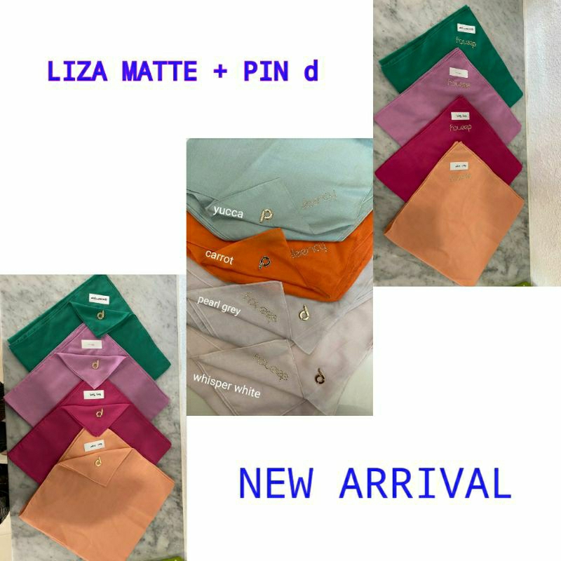 HIJAB DEENAY LIZA MATTE GOLD + PIN d ( PEACH NOUGAT VERY BERRY CROSEUS ULTRA MARIE GREY PEARL WHISPE