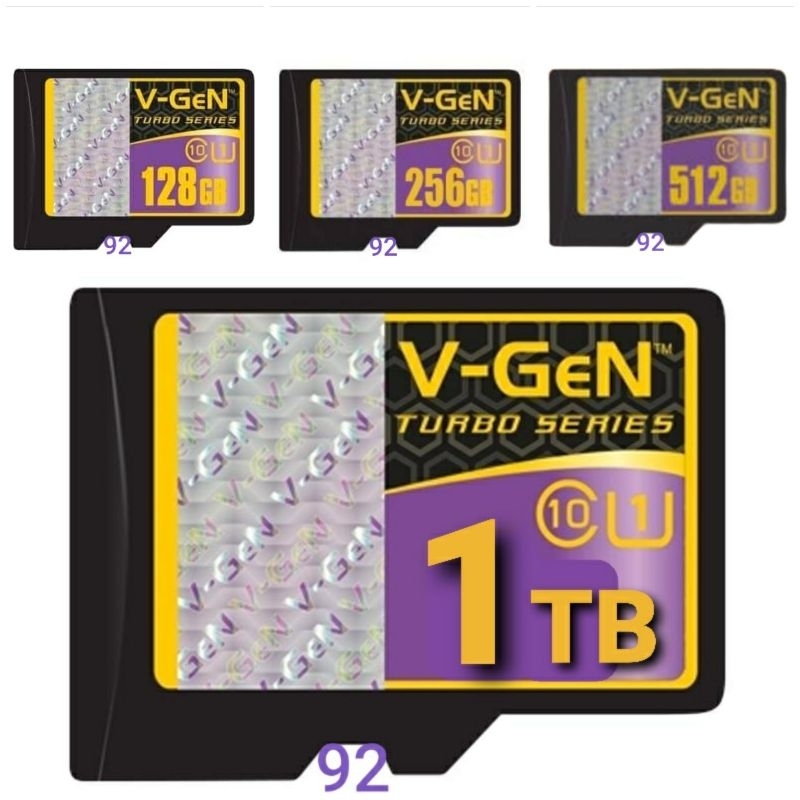 Micro Sd V-Gen Memory Card 128gb 256gb 512gb Class 10 Turbo Vgen Original MMC TF NA Memori 128 GB 25