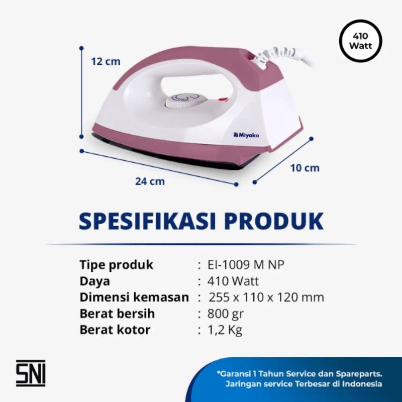 (PALING LARIS) Setrika Murah Miyako / Setrika Awet / Setrika Miyako El- 1009 M