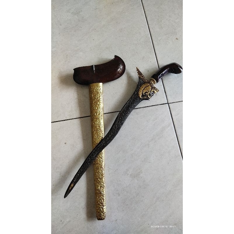 Keris antik unik langkah dhapur naga manglar atau naga liman luk 3