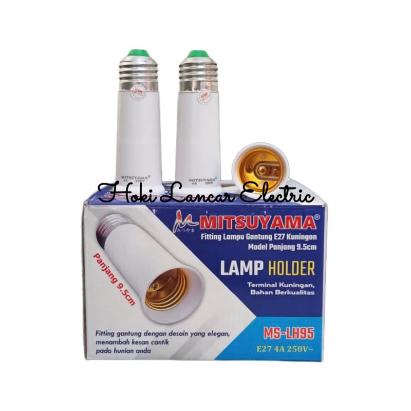 (9,5cm) MITSUYAMA Fitting Gantung Lampu E 27 Adapter 9.5cm Fitt Extention 95mm / LAMP HOLDER / FITTING LAMPU GANTUNG SAMBUNGAN DOWNLIGHT