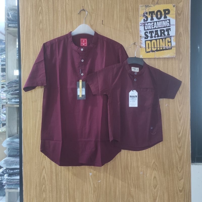 BAJU KEMEJA KOKO KEMKO PASANGAN COUPLE AYAH ANAK LENGAN PENDEK KANCING 1/2 ORIGINAL TERBARU SAJUAK