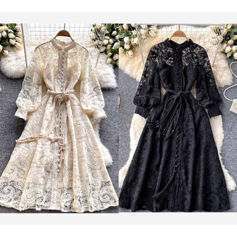 GAMIS MIKAYLA BURKAT KANCING SERIBU (FULL FURING)FASHION IMPORT TERBARU