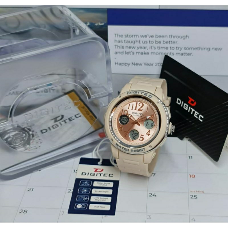 DIGITEC 4091 ORIGINAL JAM TANGAN DUALTIME WANITA KASUAL DG TERLARIS