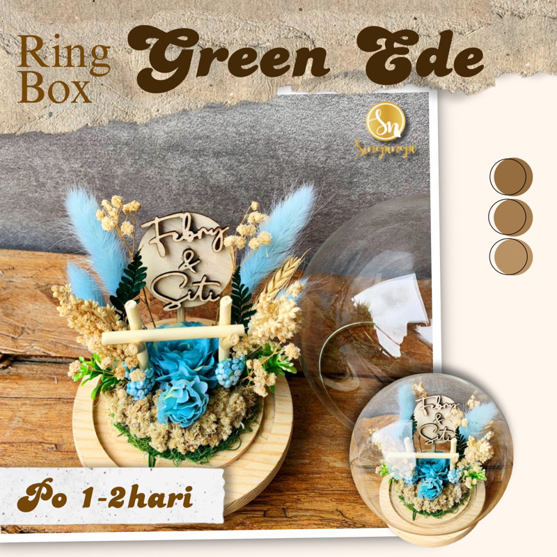 

RINGBOX DOME GREEN EDE | KOTAK CINCIN GLASS BALL | LAMARAN NIKAH WEDDING ENGAGEMENT Ringbox