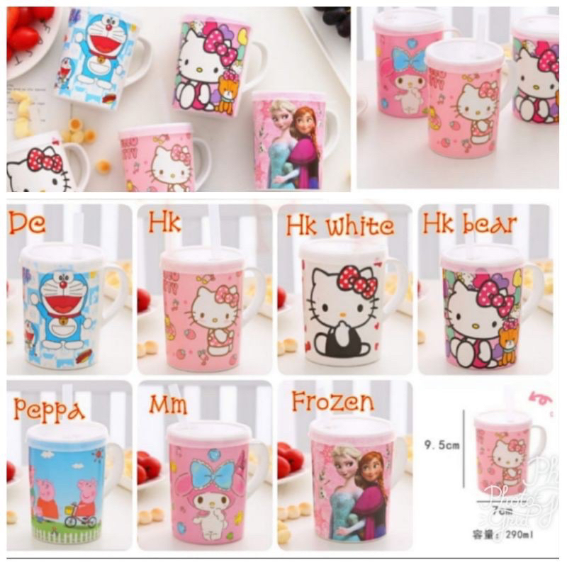 gelas karakter melamin import lucu melamine kartun anak