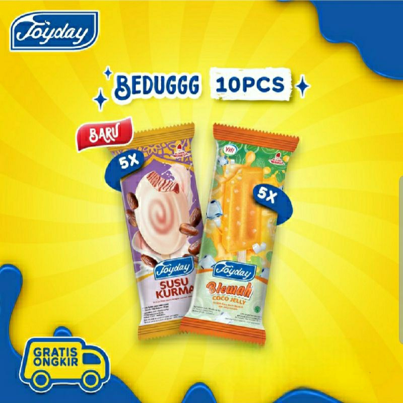 Joyday Ice Cream Package Beduggg - Isi 10 pcs Es krim Mix