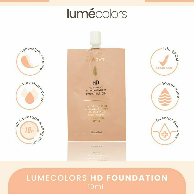 Bundling 2 Sachet Foundation + 1 Beauty Blender Lumecolors