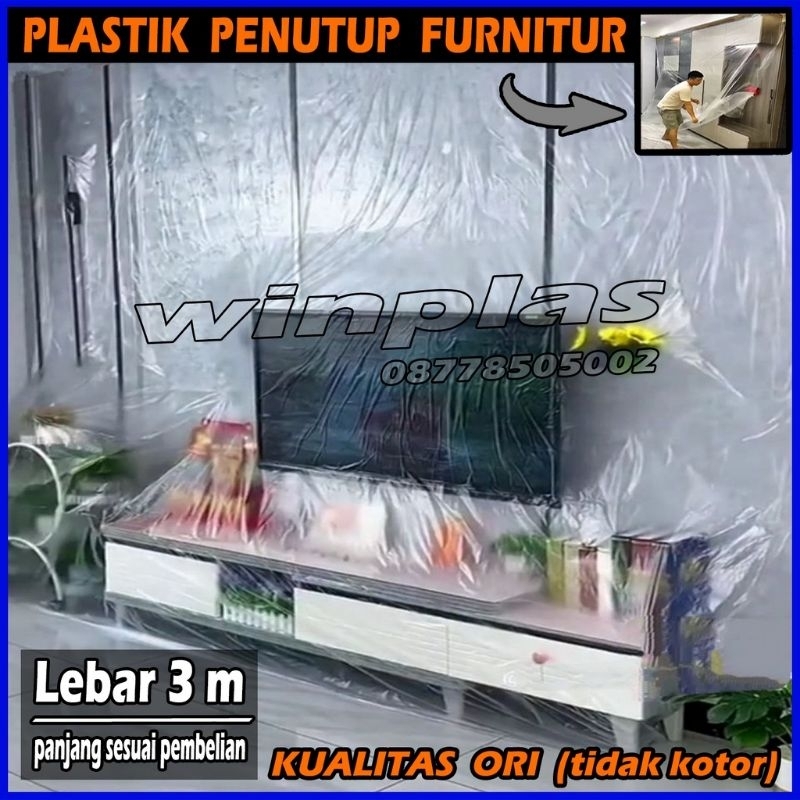 Plastik Transparant Tutup Furniture Penutup Pelindung Furnitur Bungkus Barang Sofa