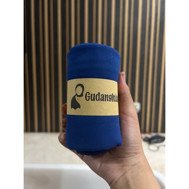 Pashmina Ceruty Biru Elektrik Premium || Pashmina Biru Bca Ceruty Babydoll Premium Pashmina Ceruty B