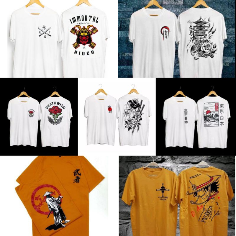 PAKET HEMAT KAOS SAMURAI ISI 5 PCS/KAOS DISTRO SAMURAI/KAOS SAMURAI