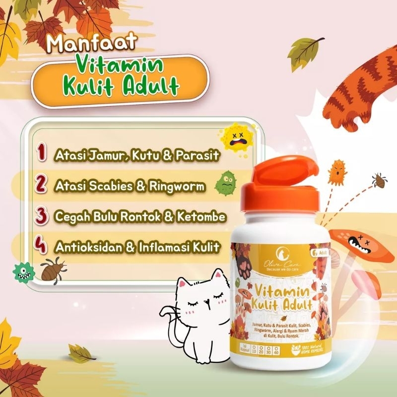 OLIVE CARE VITAMIN KUCING KULIT ADULT 10 KAPSUL