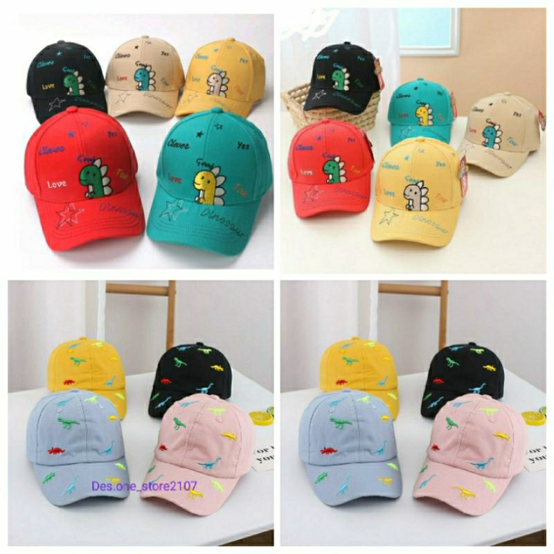 topi bucket anak T-REk topi anak dinosaurus  topi anak motif dino