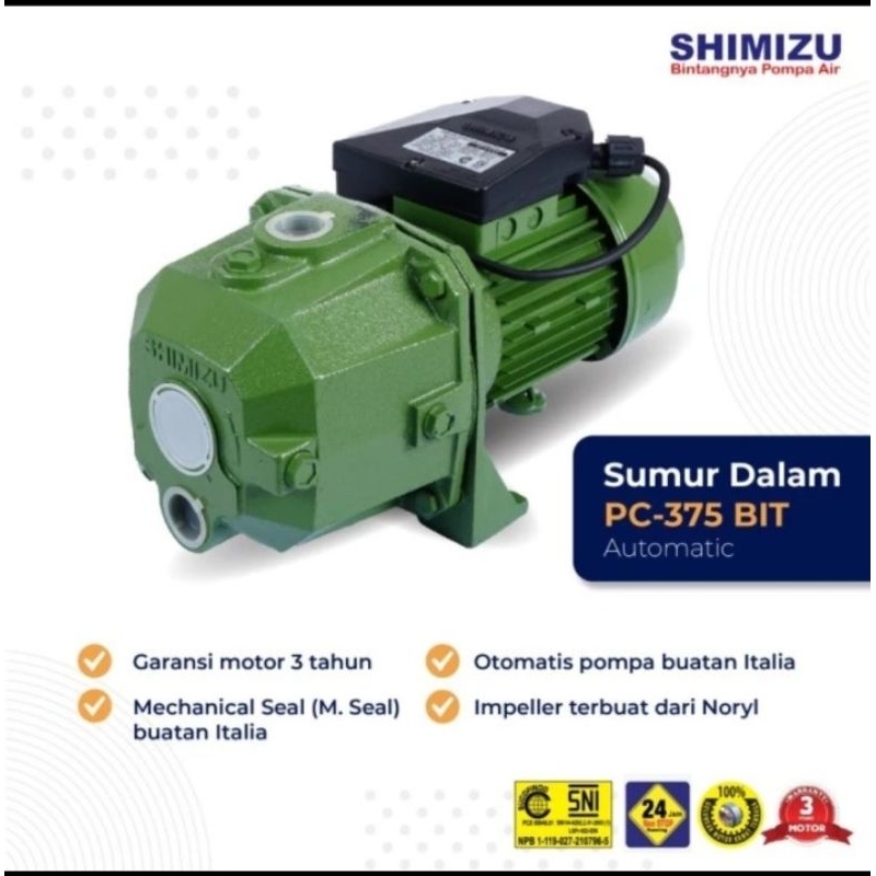 Pompa Air Sumur Dalam / Jet Pump Shimizu PC 375 BIT NT