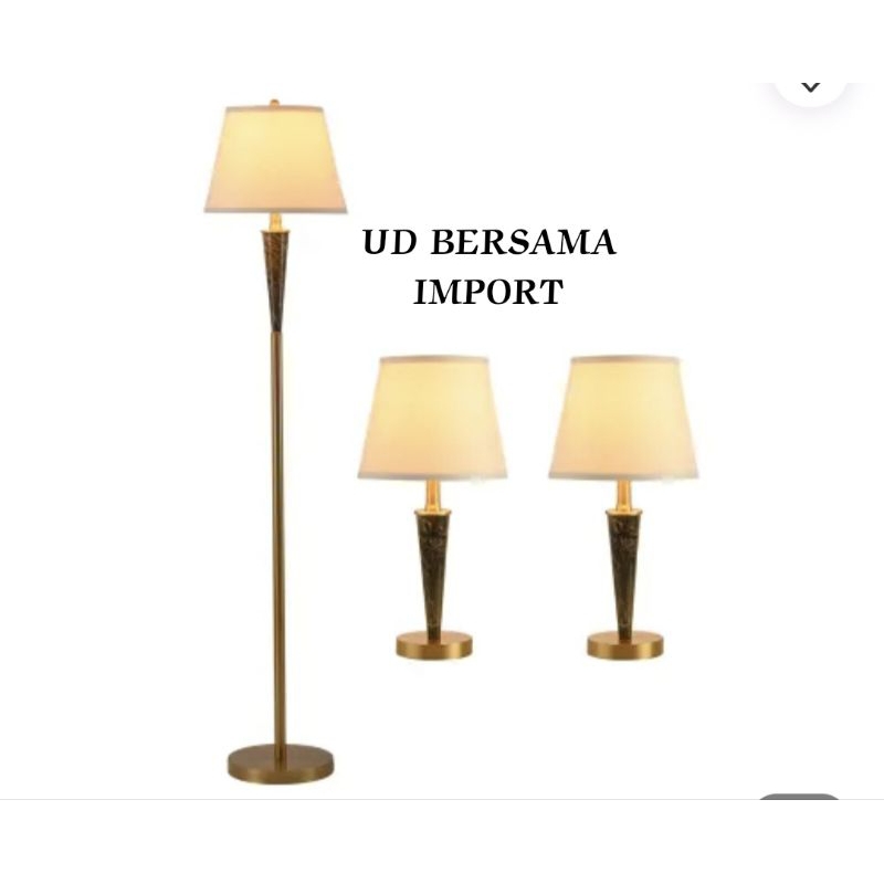 Set Lampu Meja &amp; Lampu Lantai Cassie EGLARE/Lampu Ruang Tamu