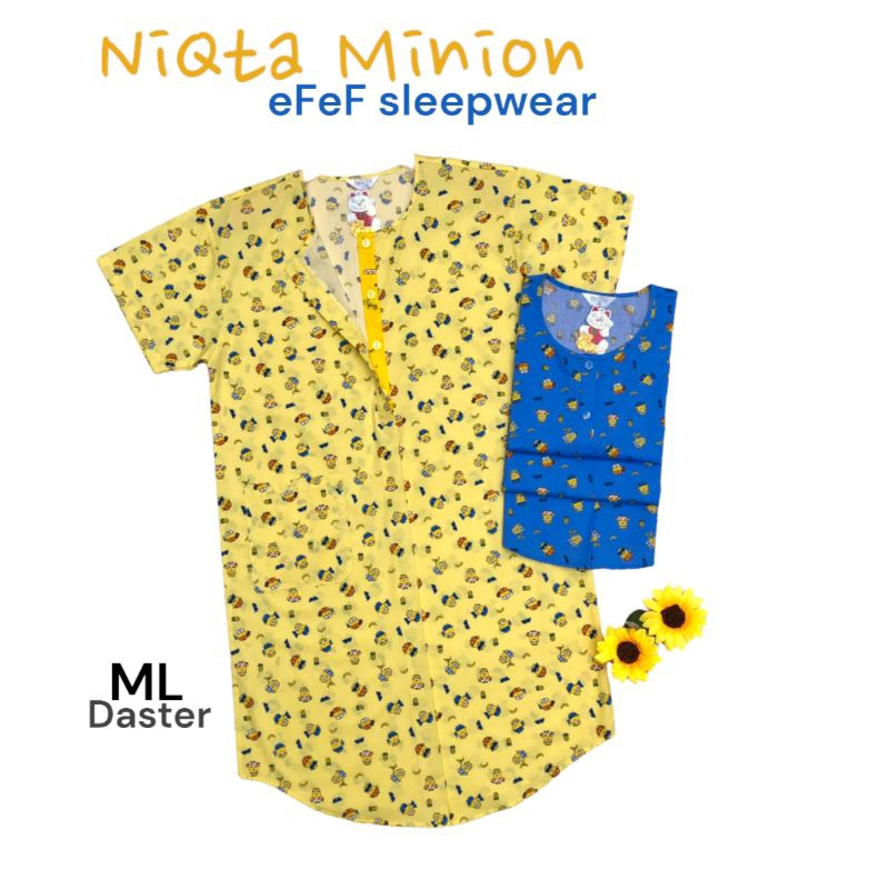 Daster katun Niqta Minion ukuran M dan L