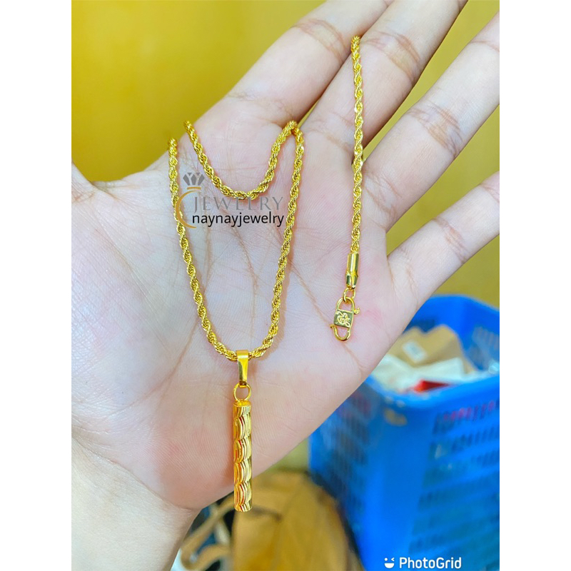 Kalung Tambang 2 Suku Warna 24K / 45cm