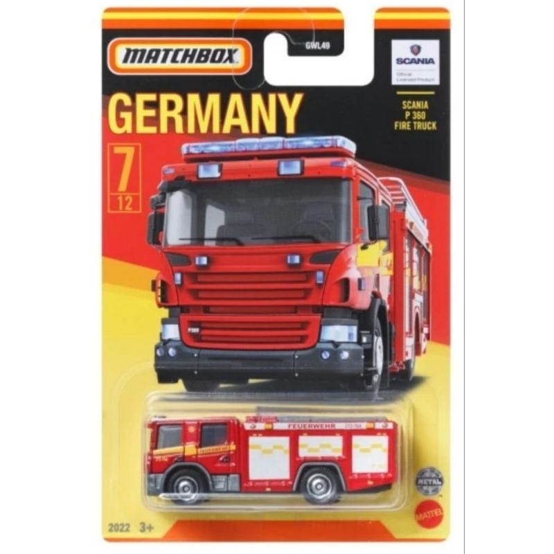 Matchbox Germany Series Set 6 Volkswagen Beetle Mercedes Benz Unimog Scania Fire Truck Porsche