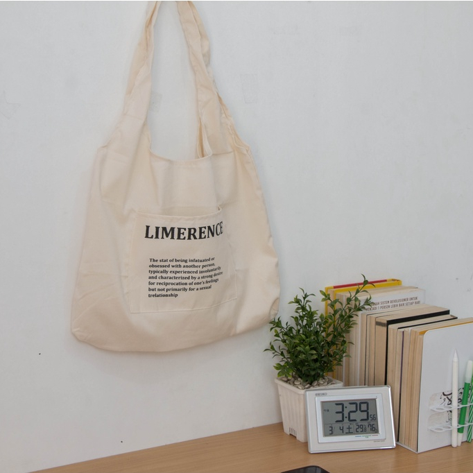 Tote Bag Bahan Kanvas Tas Wanita Aesthetic