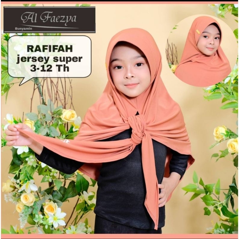 678 Jilbab Al faezya Anak Ped antem S3 instant Jahit Dagu Jersey Super/Hijab AF Alfaezya ori by Buny