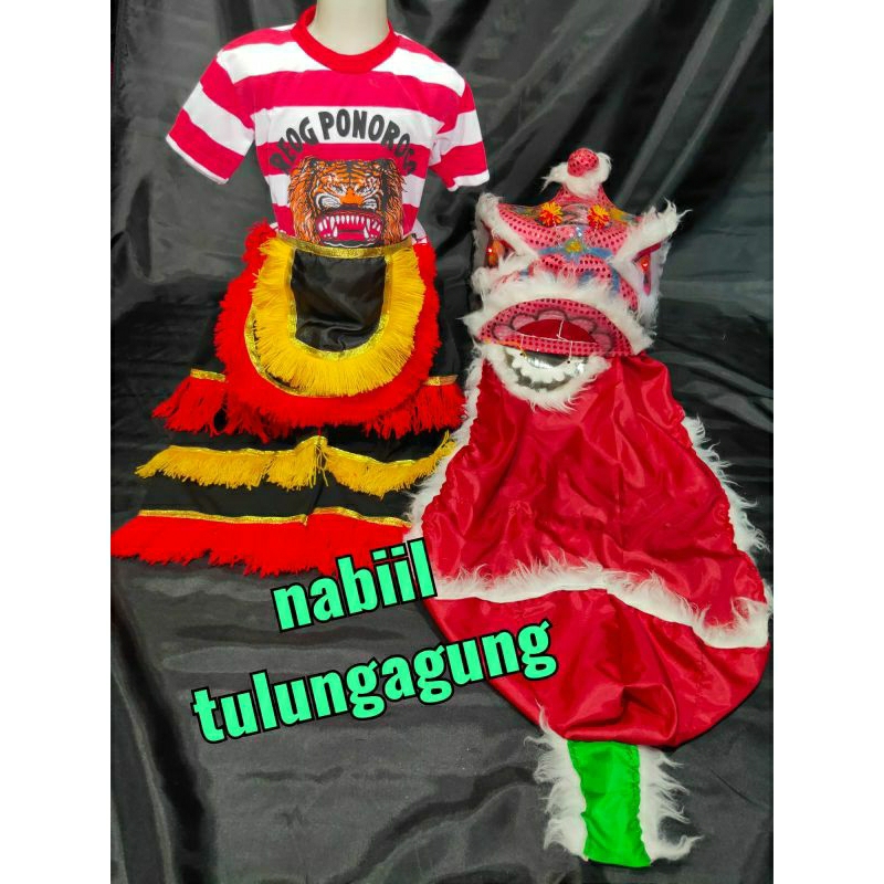 setelan kaos reog celana barongan embong barongsai anak