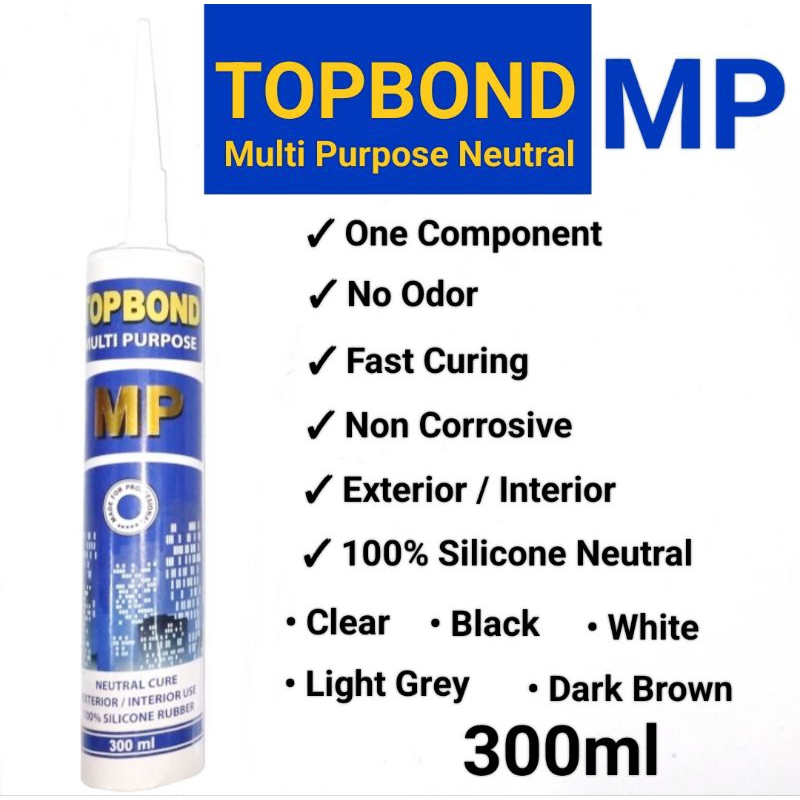 Lem Silikon Netral TOPBOND MP Multi Purpose Neutral Silicone Sealant 300ml