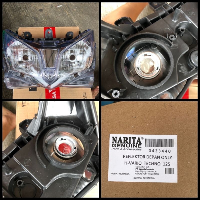 Reflektor lampu depan vario techno 125 bohlam narita