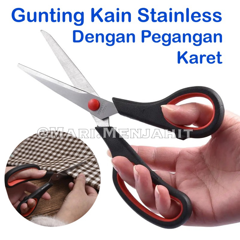 Gunting Besi Baja Stainless Potong Bahan Kain / Kertas Serbaguna Untuk Jahit Tailor Jait Kerajinan Tangan Prakarya Rumah Tangga Stainless Steel Scissors Murah