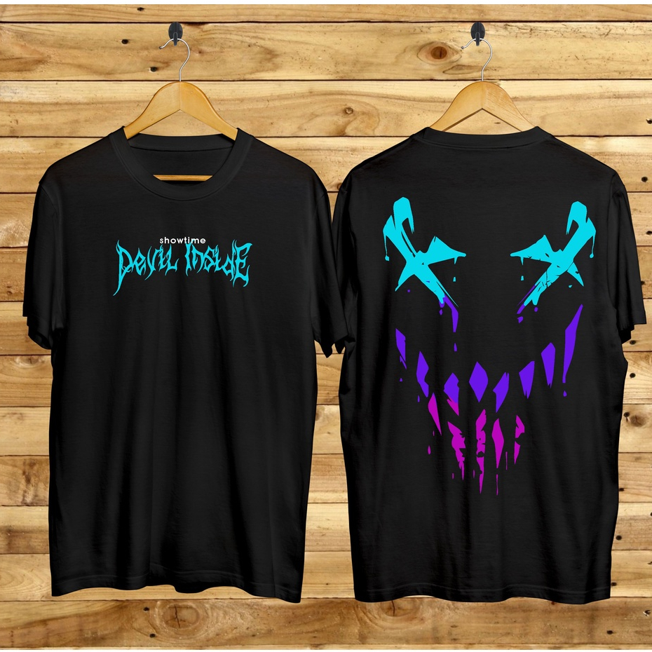 Baju Kaos Distro Tshirt Pria Wanita Boneka Keren Lengan Pendek Devil Inside Terbaru Cewek Cowok Motif Sablon Bergambar Samurai Dragon Cod Couple Unisex