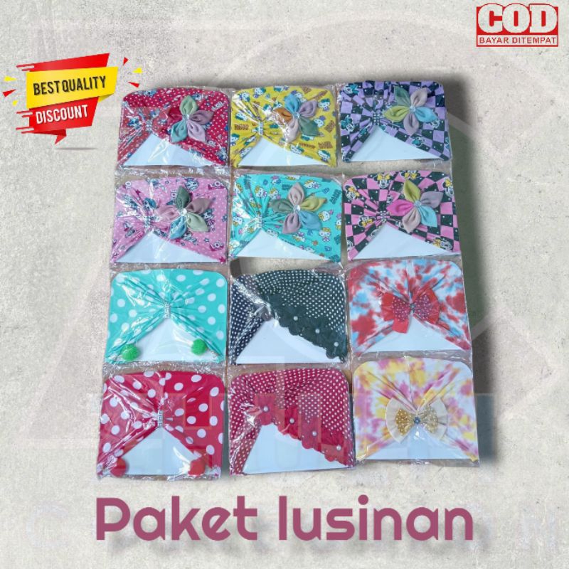 TURBAN ANAK MOTIF PAKET LUSINAN CIPUT ANAK LUSINAN BANDANA ANAK AKSESORIS KEPALA AKSESORIS RAMBUT AK