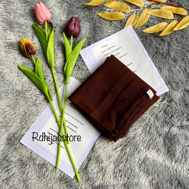 hijab segiempat paris / catton paris old | red rose | azara | varisha-Coklat pramuka