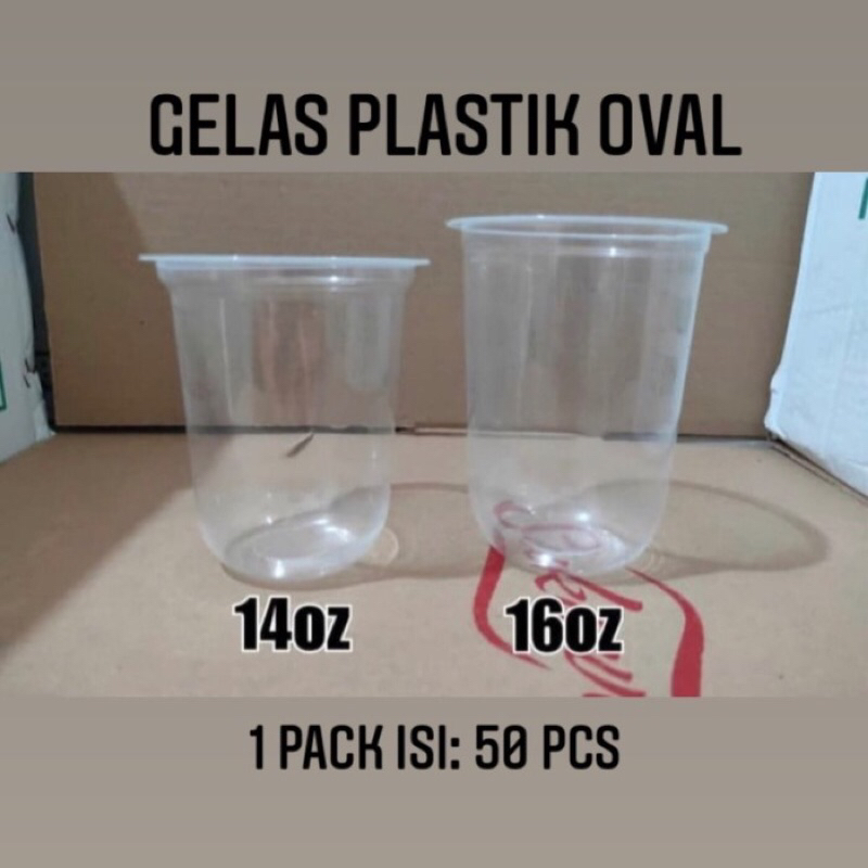 Cup 14 & 16oz oval isi 50pcs