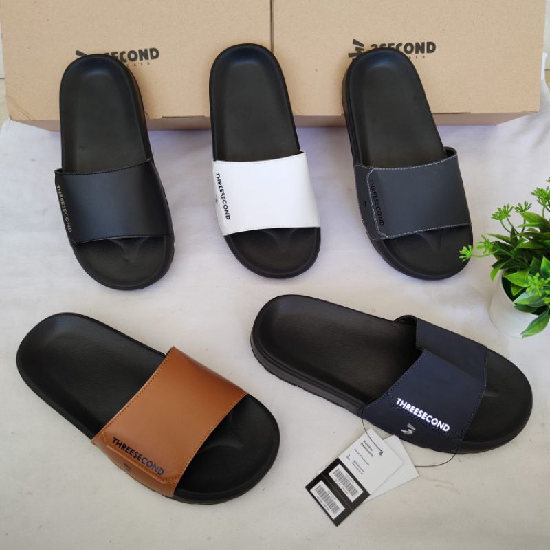 Sandal selop 3second, sandal karet, sandal cowok