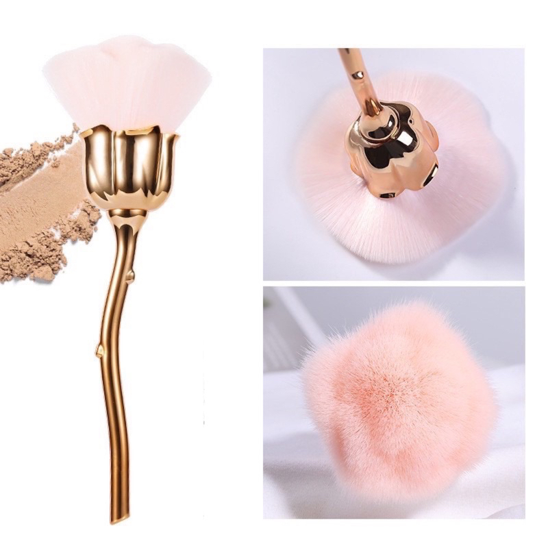 Flower dust brush premium / kuas sikat kuku nailart flower gold hiasan ruang tamu