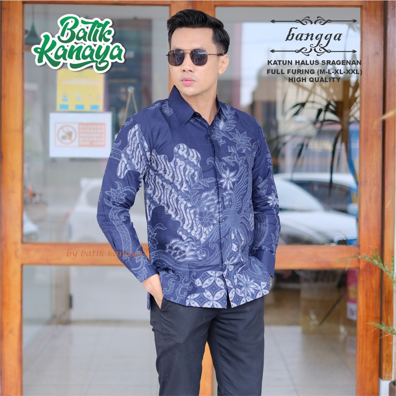 BANGGA batik pria lengan panjang Full Furing bahan katun halus sragenan by Kanaya