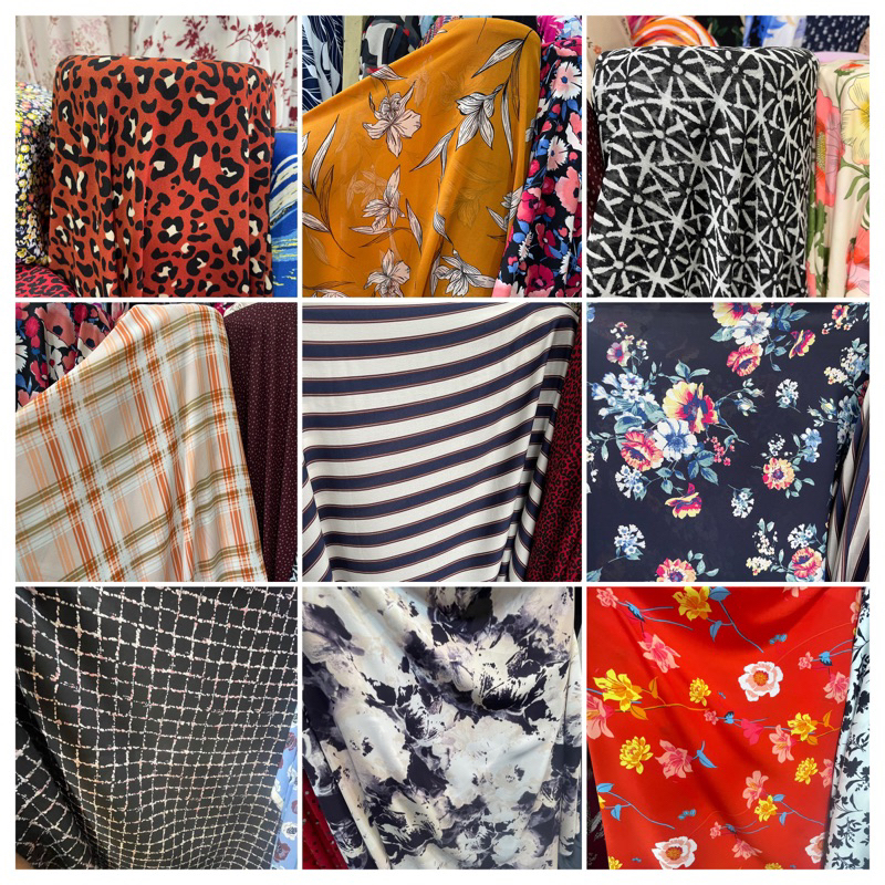 Kain Ceruty zara & ceruti impor motif - Kain ceruti motif - Sifon meteran | Harga per 0,5M