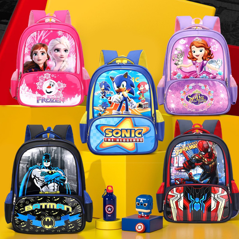 Tas Ransel Sekolah Anak SD / Tas Sekolah SuperHero Spiderman Frozen / Ransel Anak Sekolah