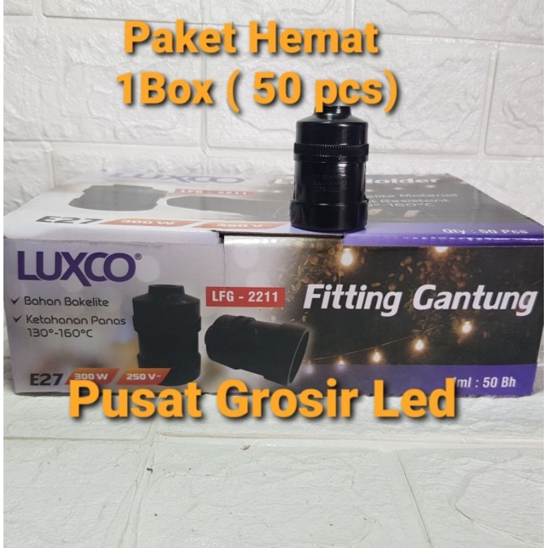 Paket Hemat 50 pcs ( 1 Box ) Fitting Gantung Hitam LUXCO SNI